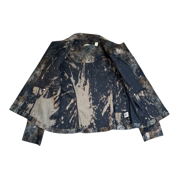 Coldwater Creek Blue Paisley Pintuck Pleat Jacket - Picture 8 of 10